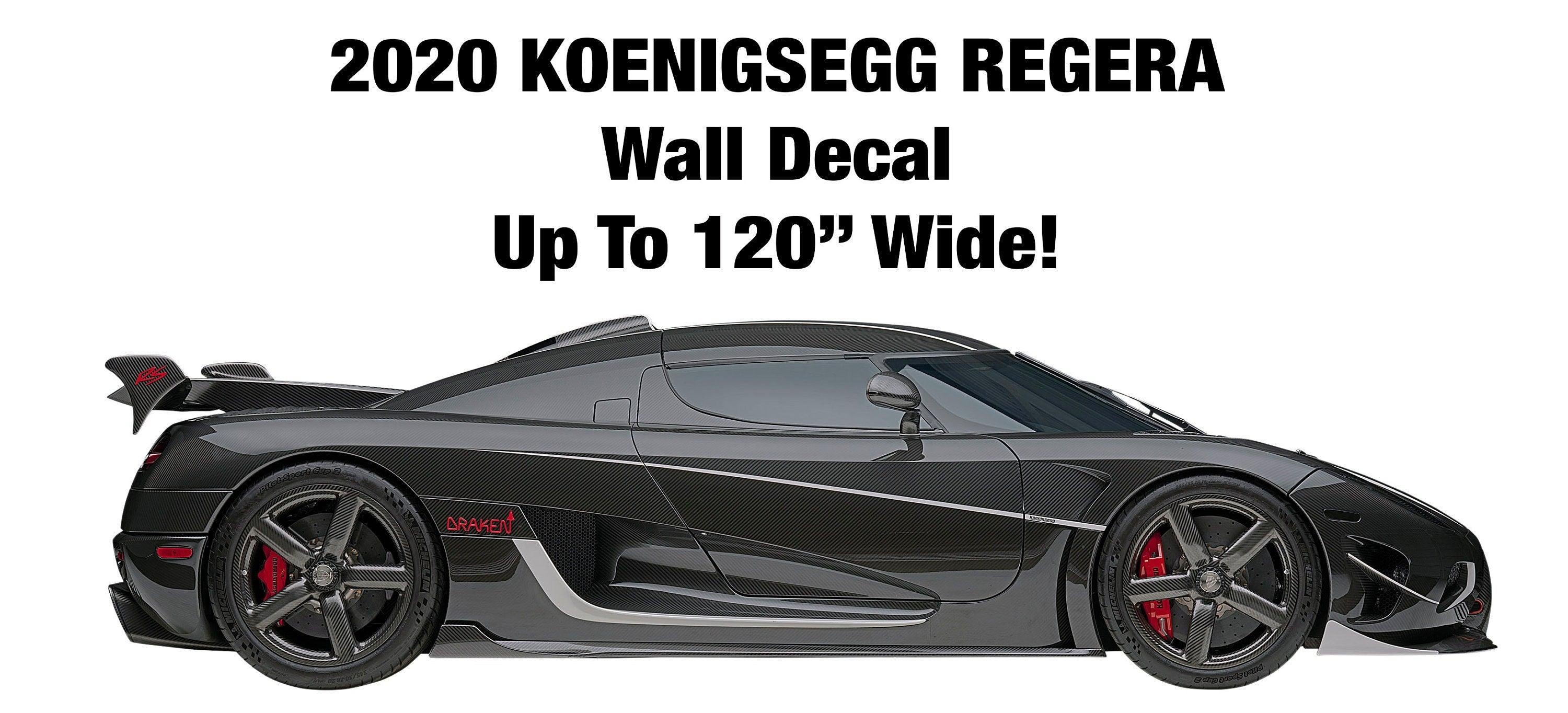 2020 KOENIGSEGG REGERA Wall Decal Sticker, Easy to Peel-N-Stick