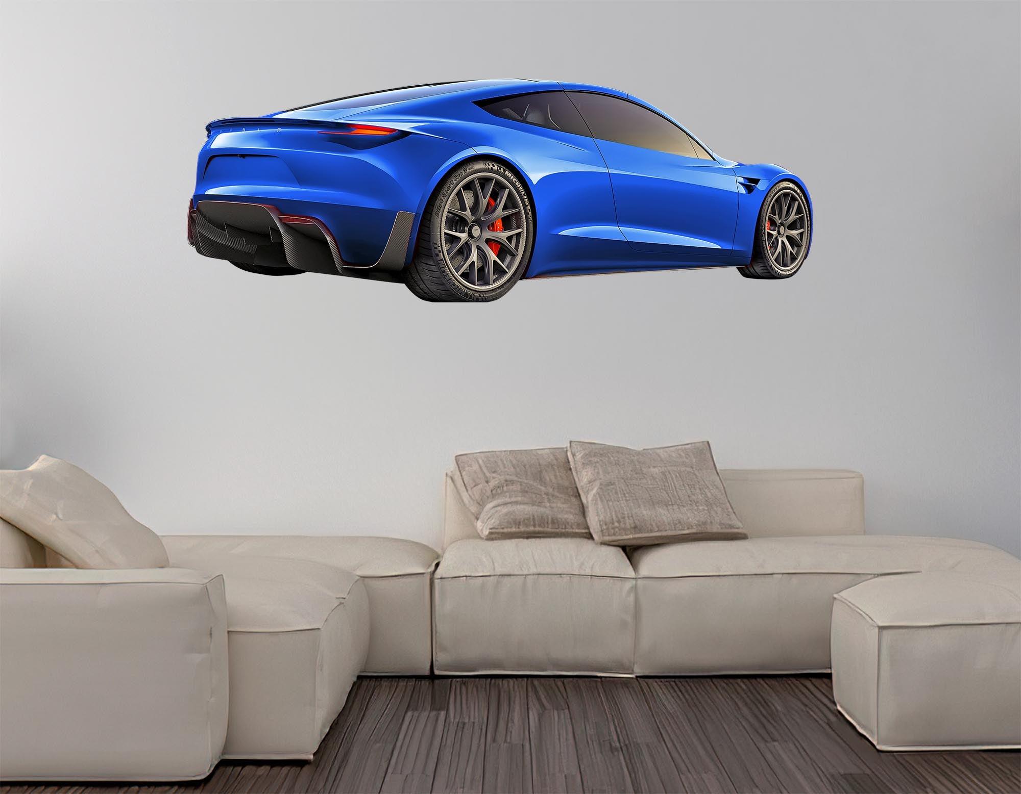 2022 Tesla Roadster wall Decal, PEEL-N-STICK, REMOVABLE