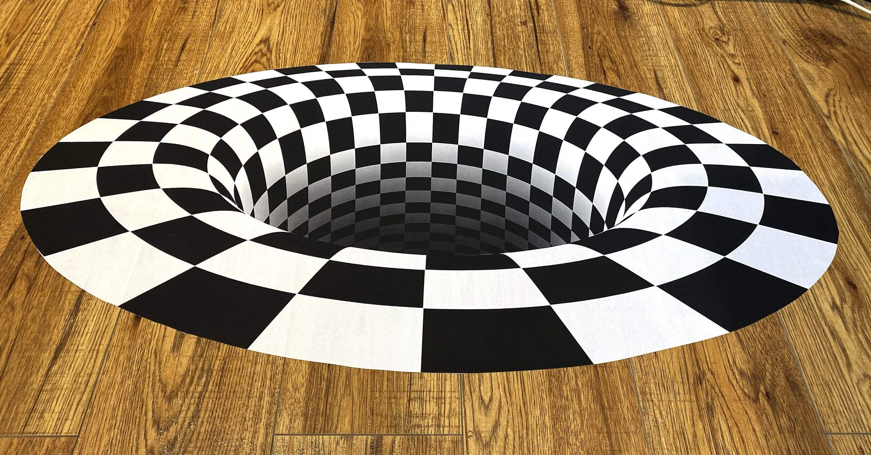 3D Floor Vortec Illusion printed on a durable fabric decal