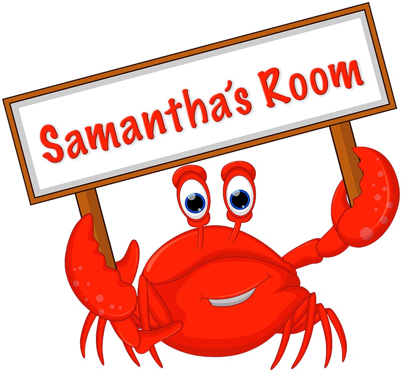 Personalized Crab Decal, Wall Decal Sticker, Removable