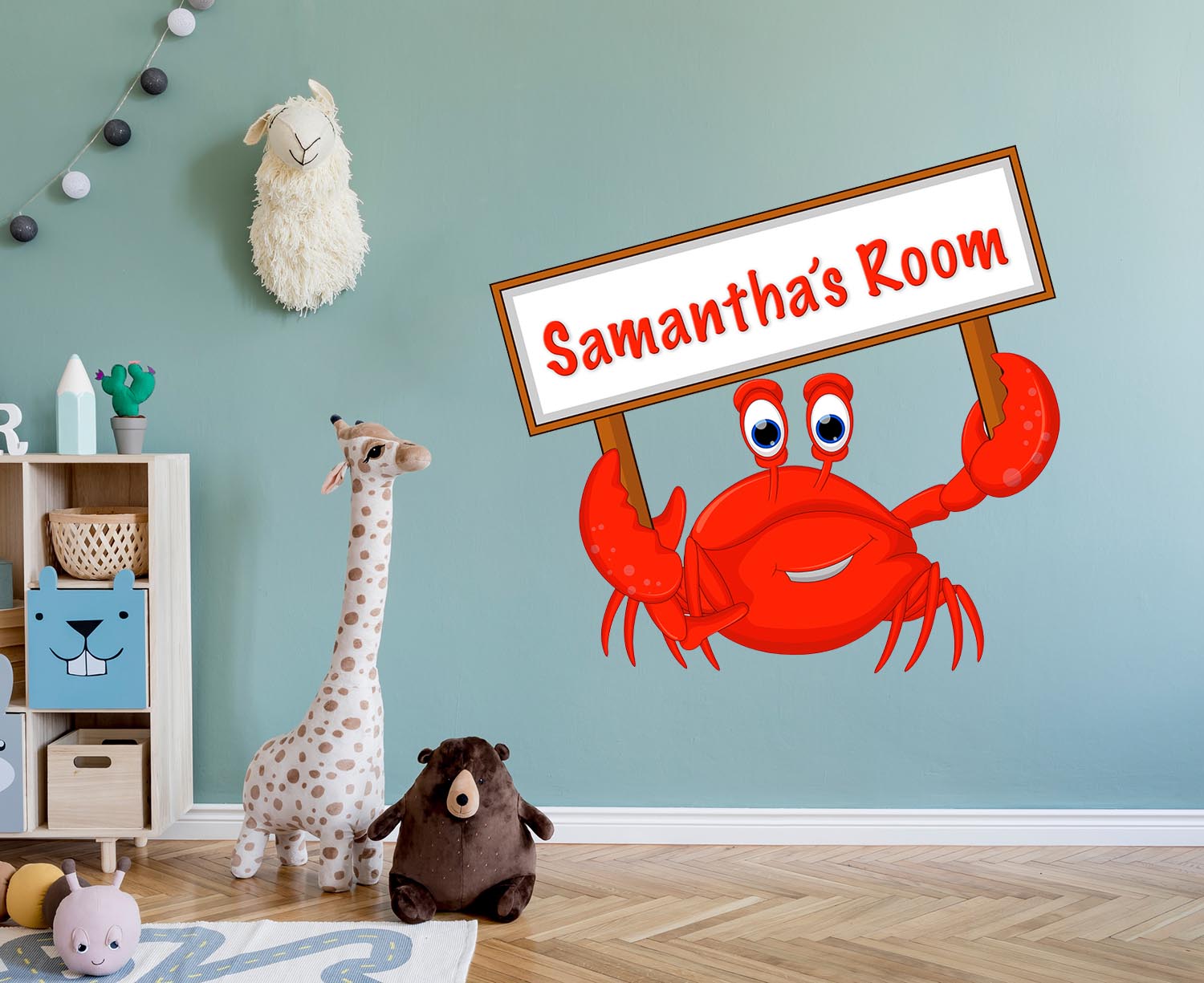 Personalized Crab Decal, Wall Decal Sticker, Removable