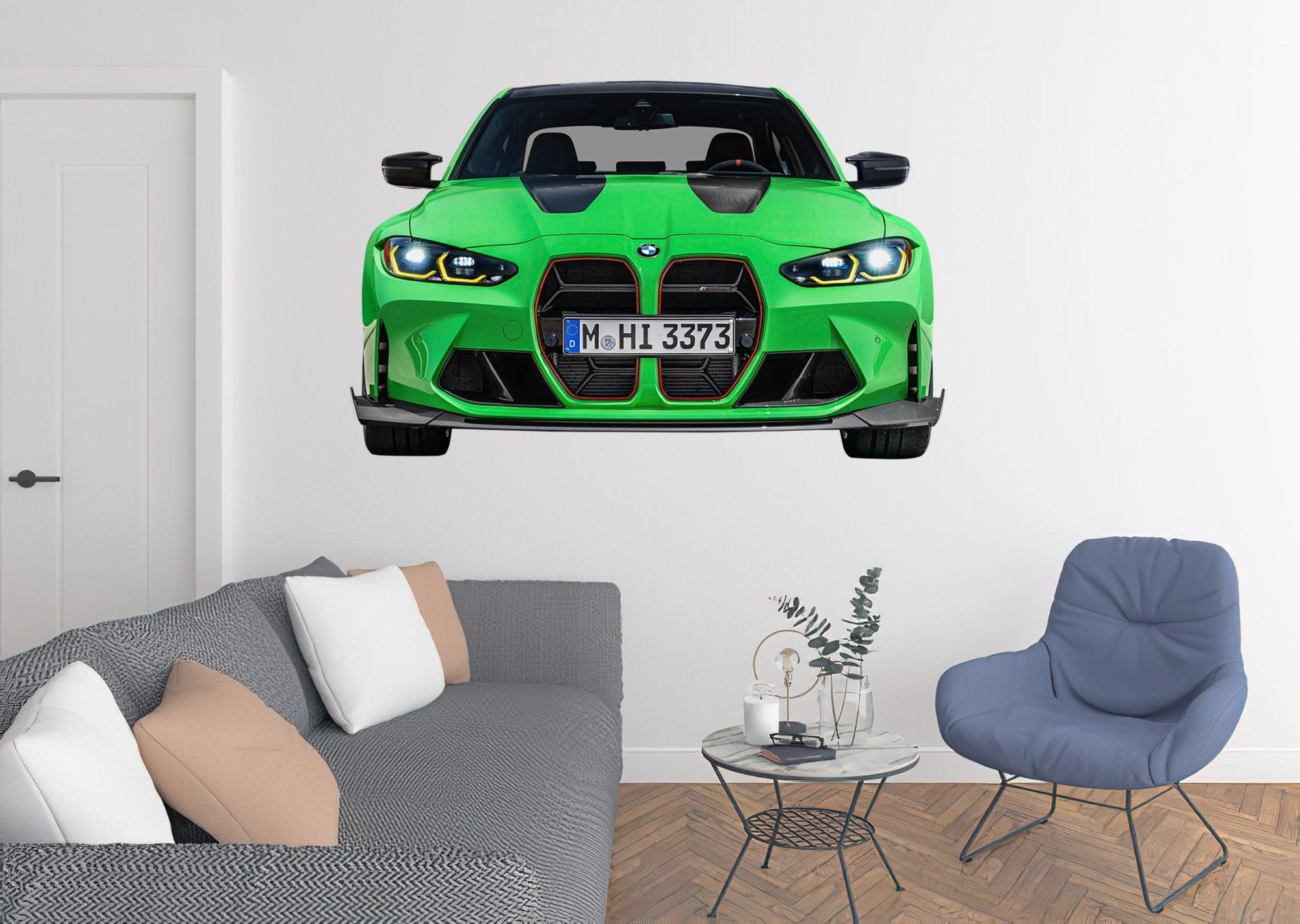 CoolWalls.ca Cars BMW M3 2023 Green, Wall Decal Sticker, Easy to Peel-N-Stick