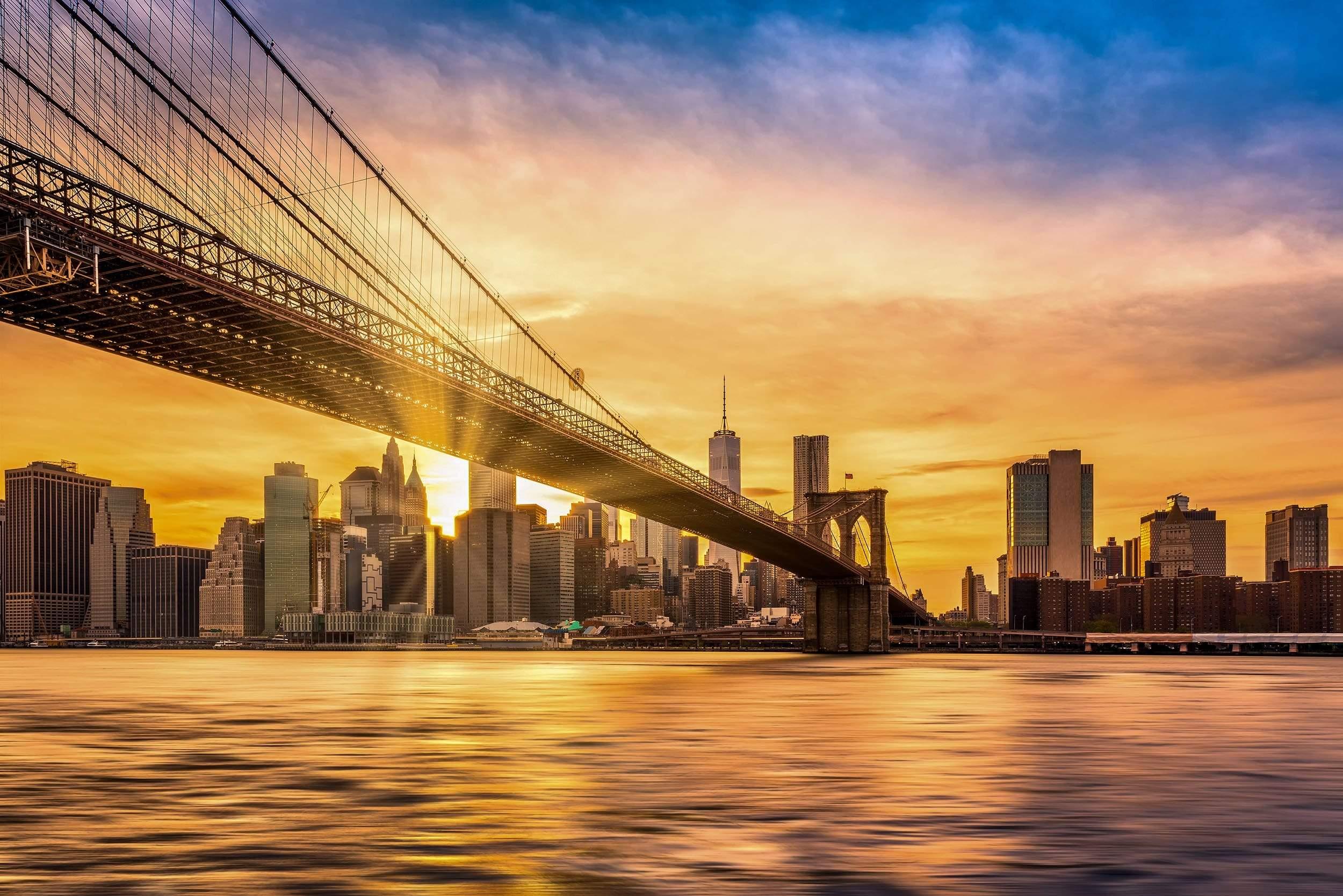 new york skyline sunset wallpaper