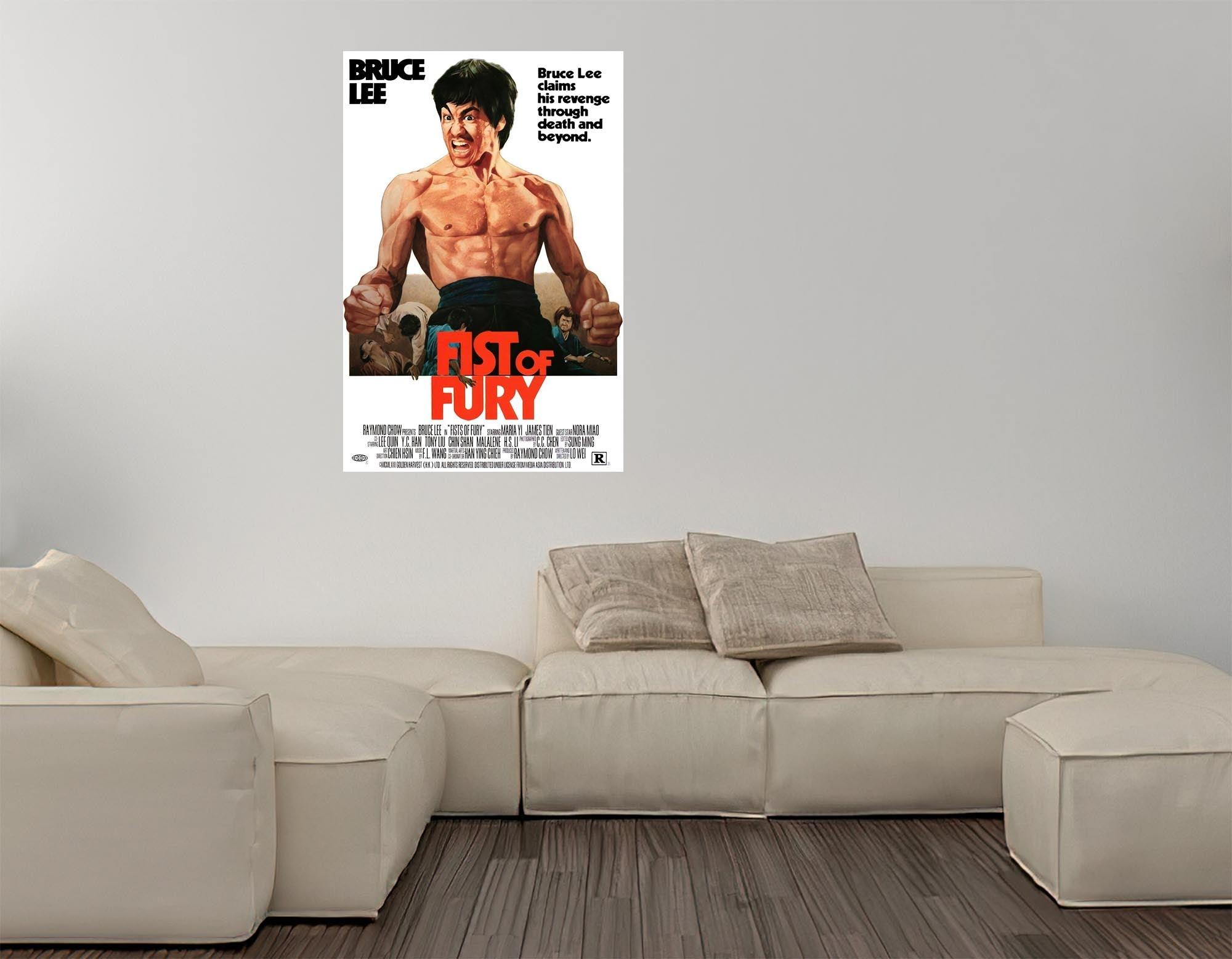 CoolWalls.ca Posters, Prints, & Visual Artwork Bruce Lee Firsts of Fury Movie Poster Vintage Artwork: Peel_n_Stick onto the wall, wallpaper like fabric