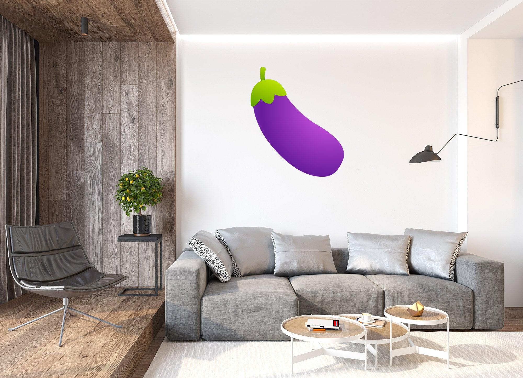 Egg plant Emoji Decal, Removable Sticker Wall Decal
