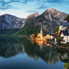 Hallstatt with Mountains in Background, Wallpaper, Peel-N-Stick and Removes Easily Anytime