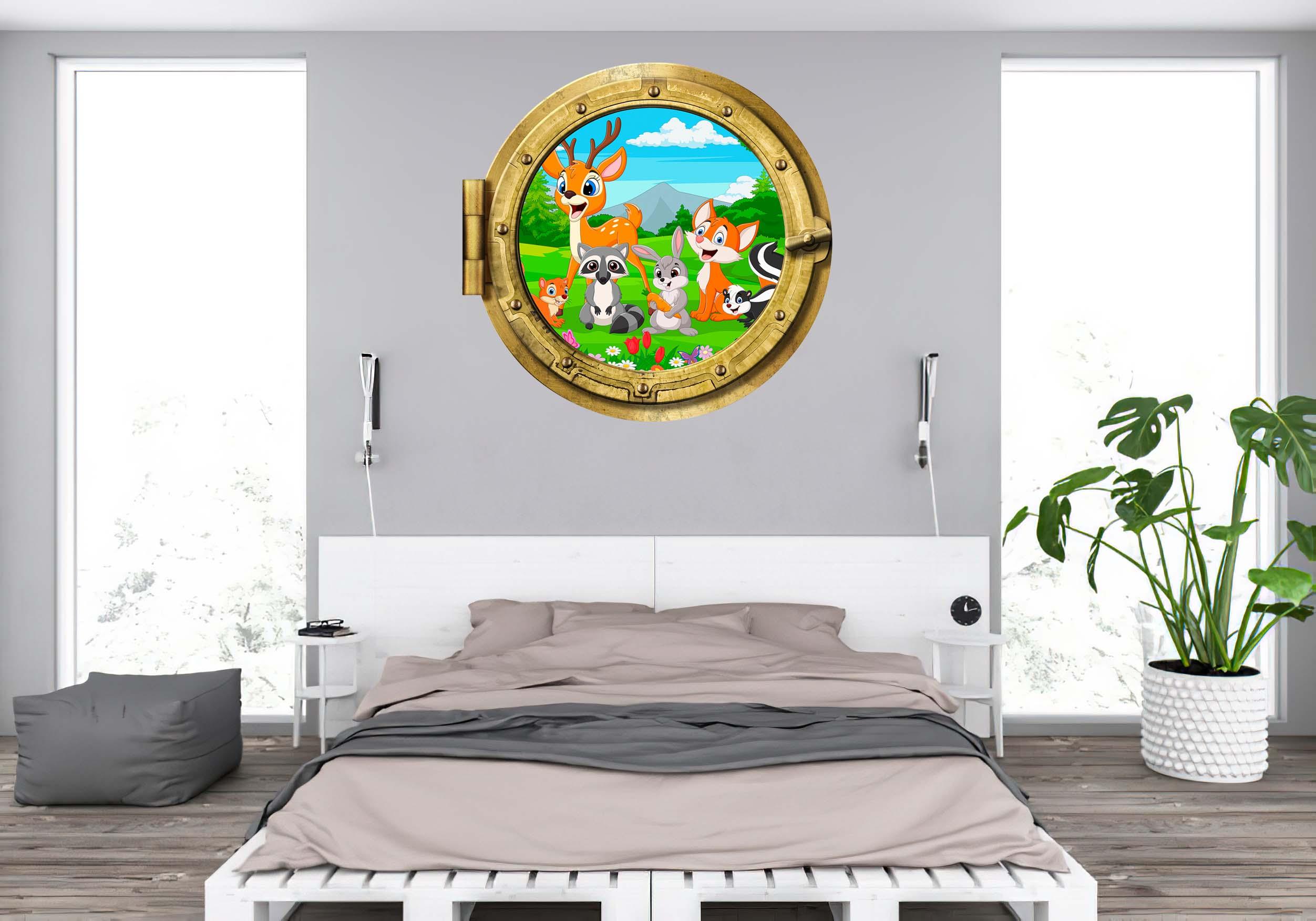 Kids Animal Group #007, Window Decal, removable Decal