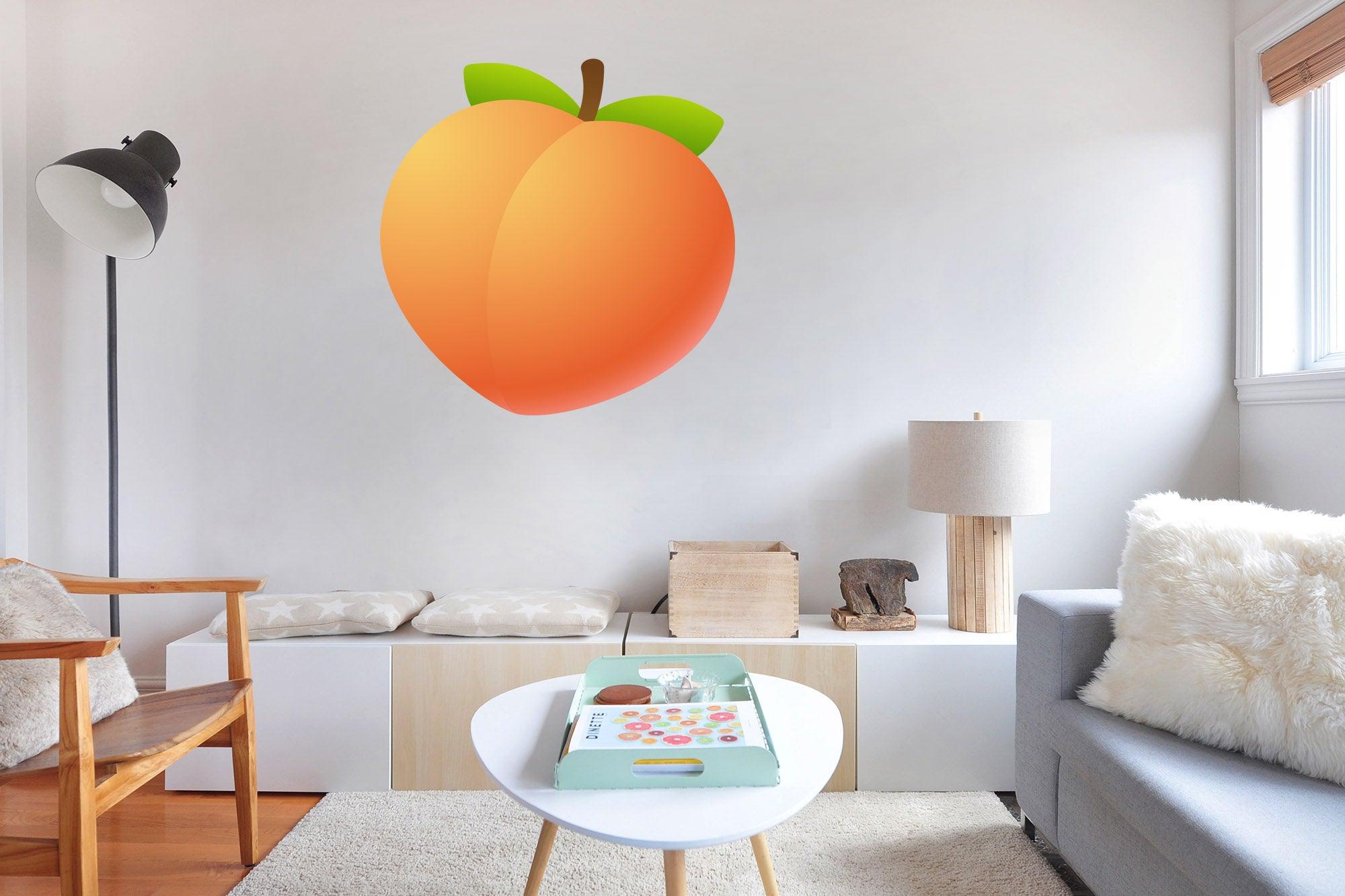 Peach Bum Emoji Decal, Removable