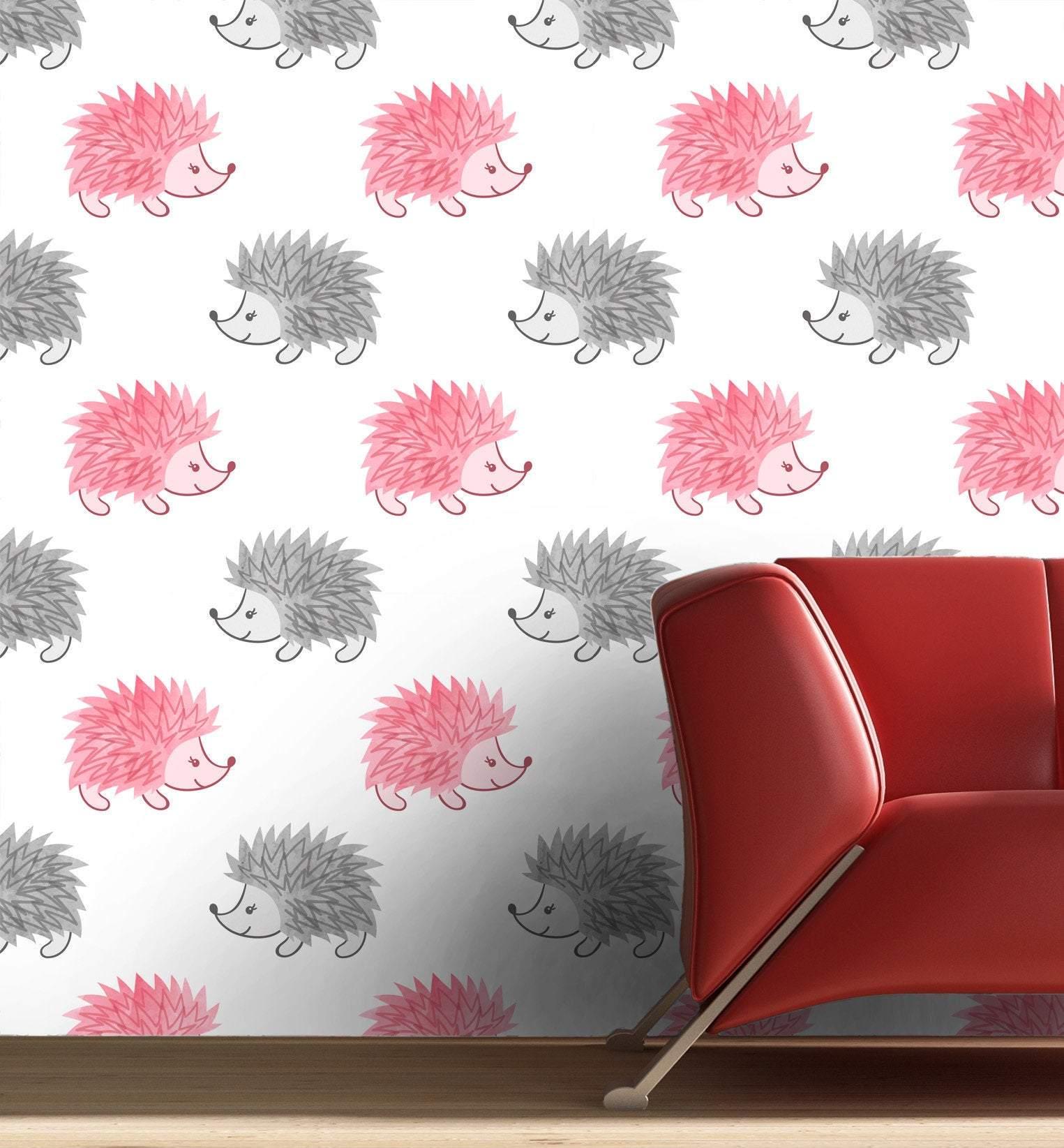 Pink Grey WartHogs Removable Wallpaper in 28" Rolls