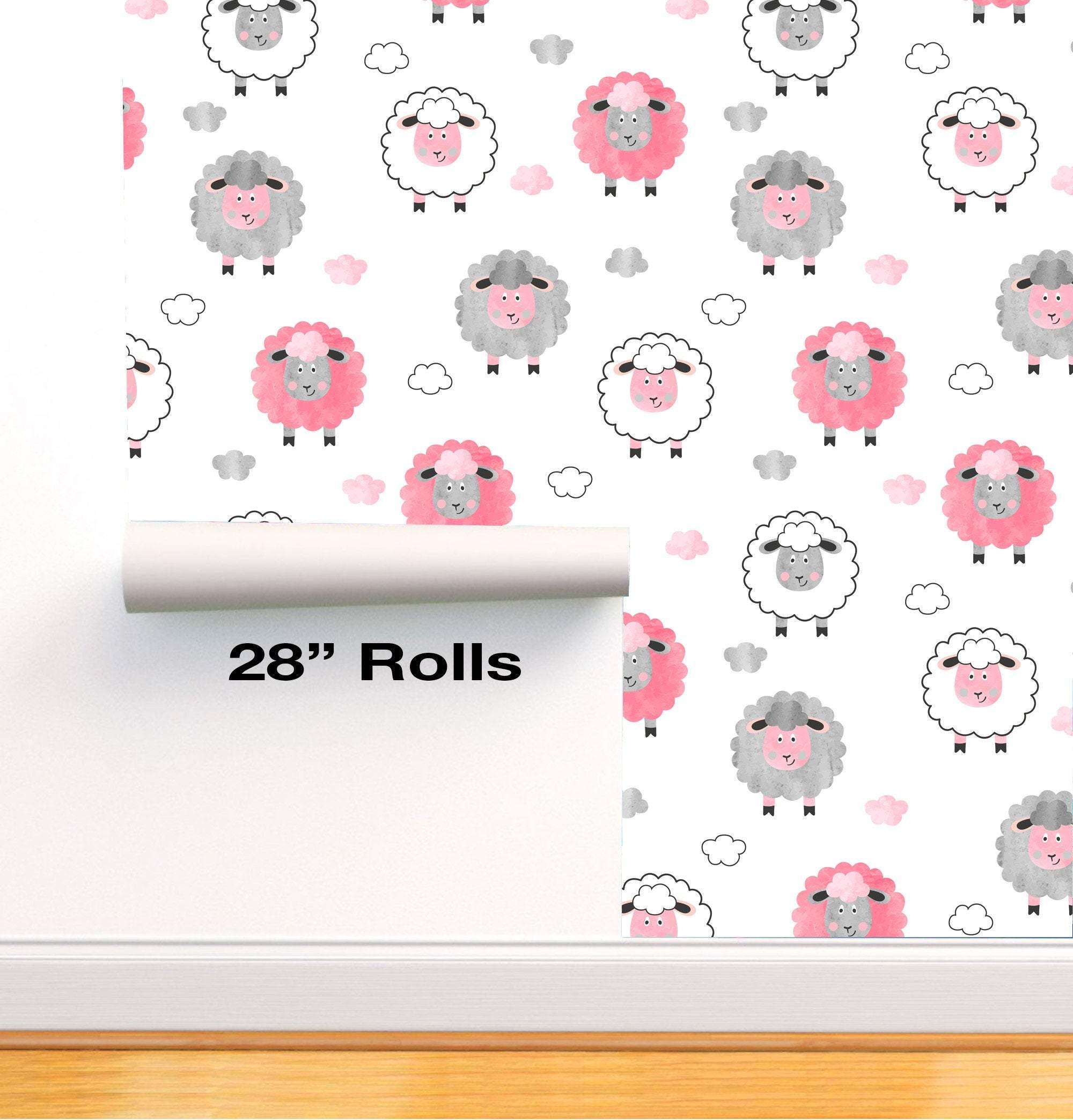 Sheep in Clouds Removable Wallpaper in 28" Rolls
