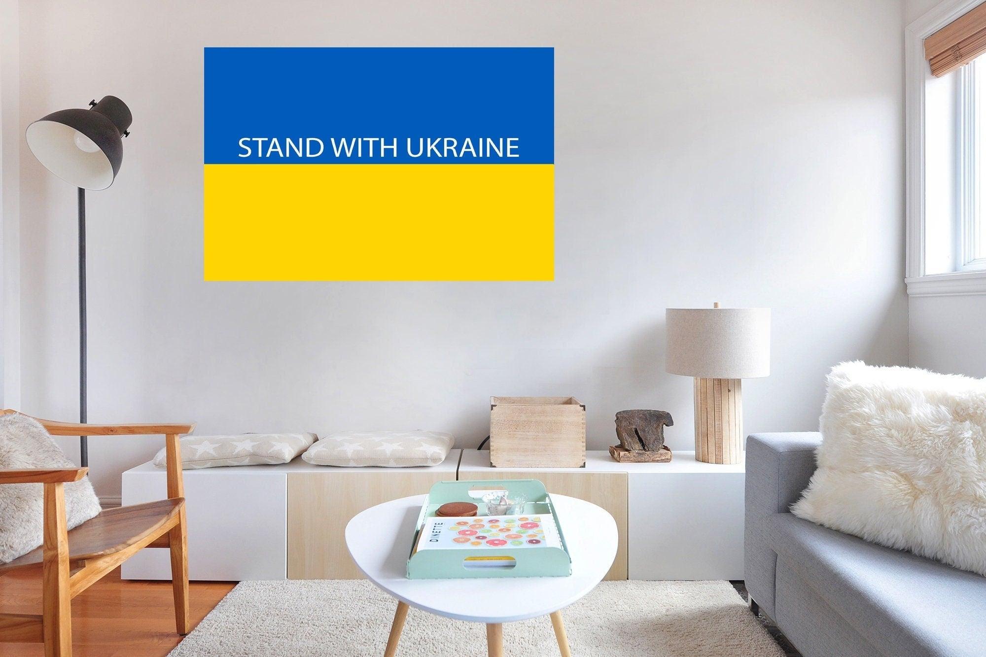 Stand with Ukraine Flag Decal, wall Decal, Easily removed, Easily installed | Support Ukraine, Ukraine Flag sticker decal