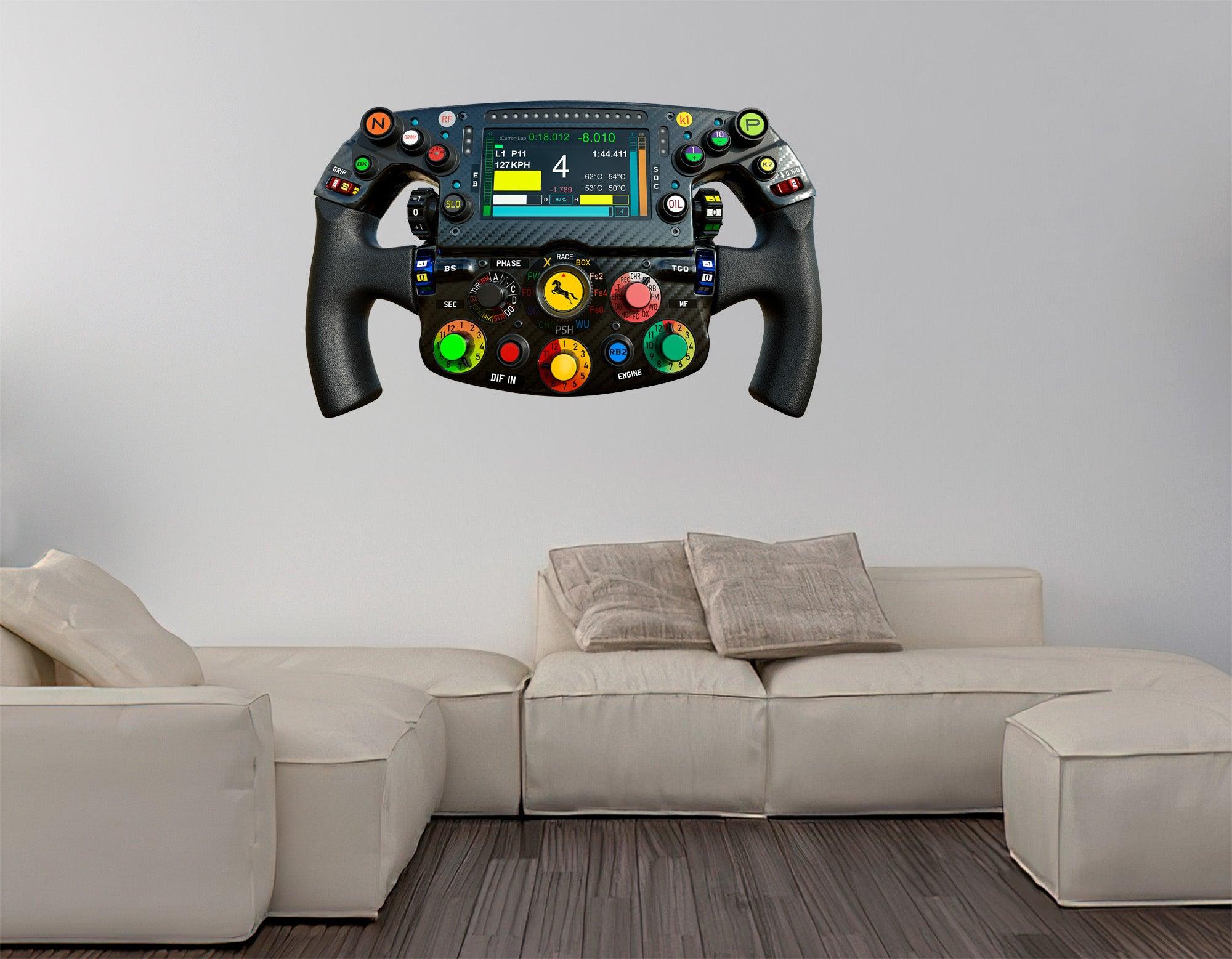 F1 Steering Wheel wall decal sticker, removable Peel-N-Stick 025
