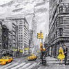 Textured Oil Painting NYC with Yellow cabs