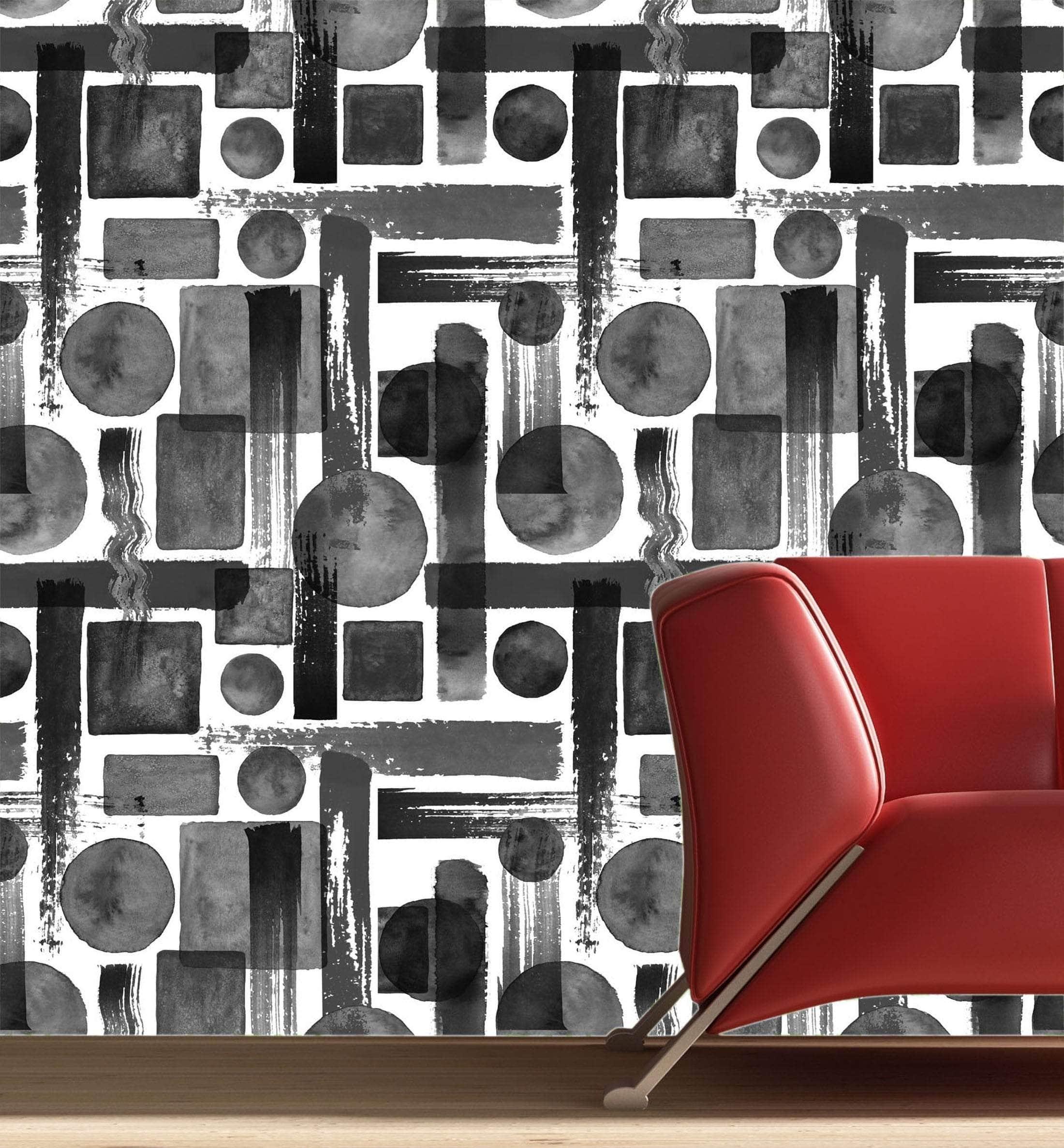 Wallpaper Pattern of a geometric gray patterns | Removable Wallpaper | Peel-N-Stick | Seamless Pattern | Removable Fabric | DIY