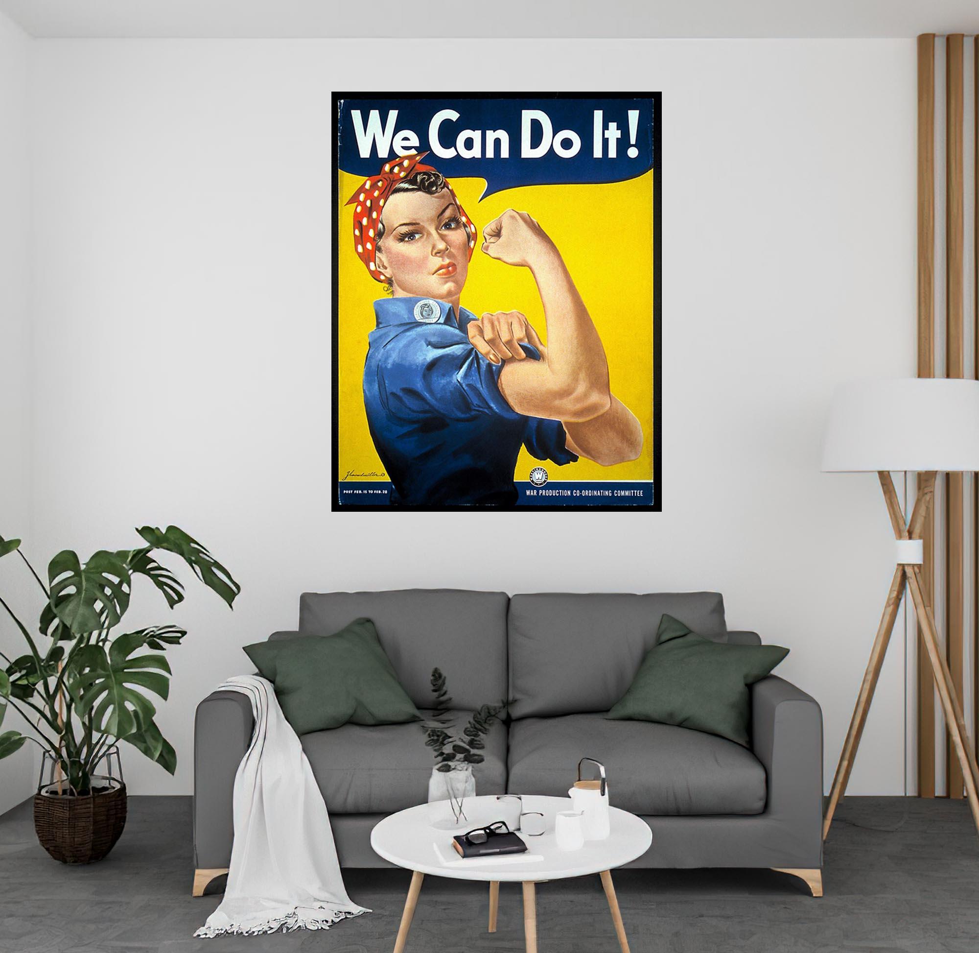 CoolWalls.ca Posters, Prints, & Visual Artwork War Advert Rosie Riveter WW2 We Can Do It Women USA Artwork: Peel_n_Stick onto the wall, wallpaper like fabric