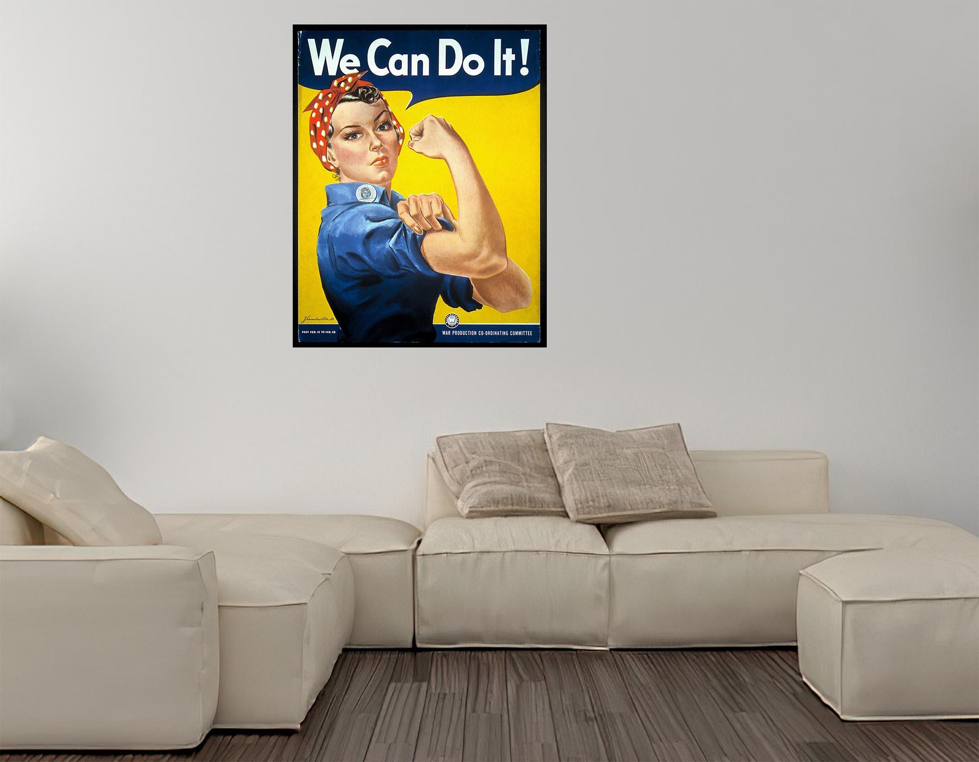 CoolWalls.ca Posters, Prints, & Visual Artwork War Advert Rosie Riveter WW2 We Can Do It Women USA Artwork: Peel_n_Stick onto the wall, wallpaper like fabric
