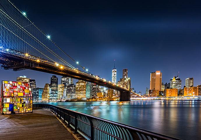 city skyline images, bridges at night