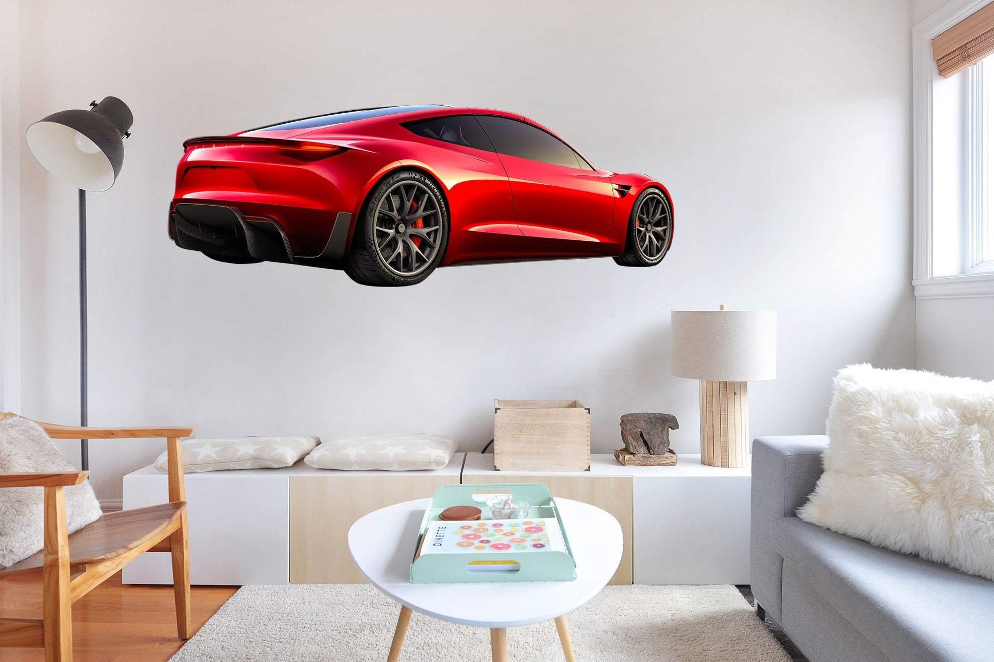2022 Tesla Roadster wall Decal, PEEL-N-STICK, REMOVABLE