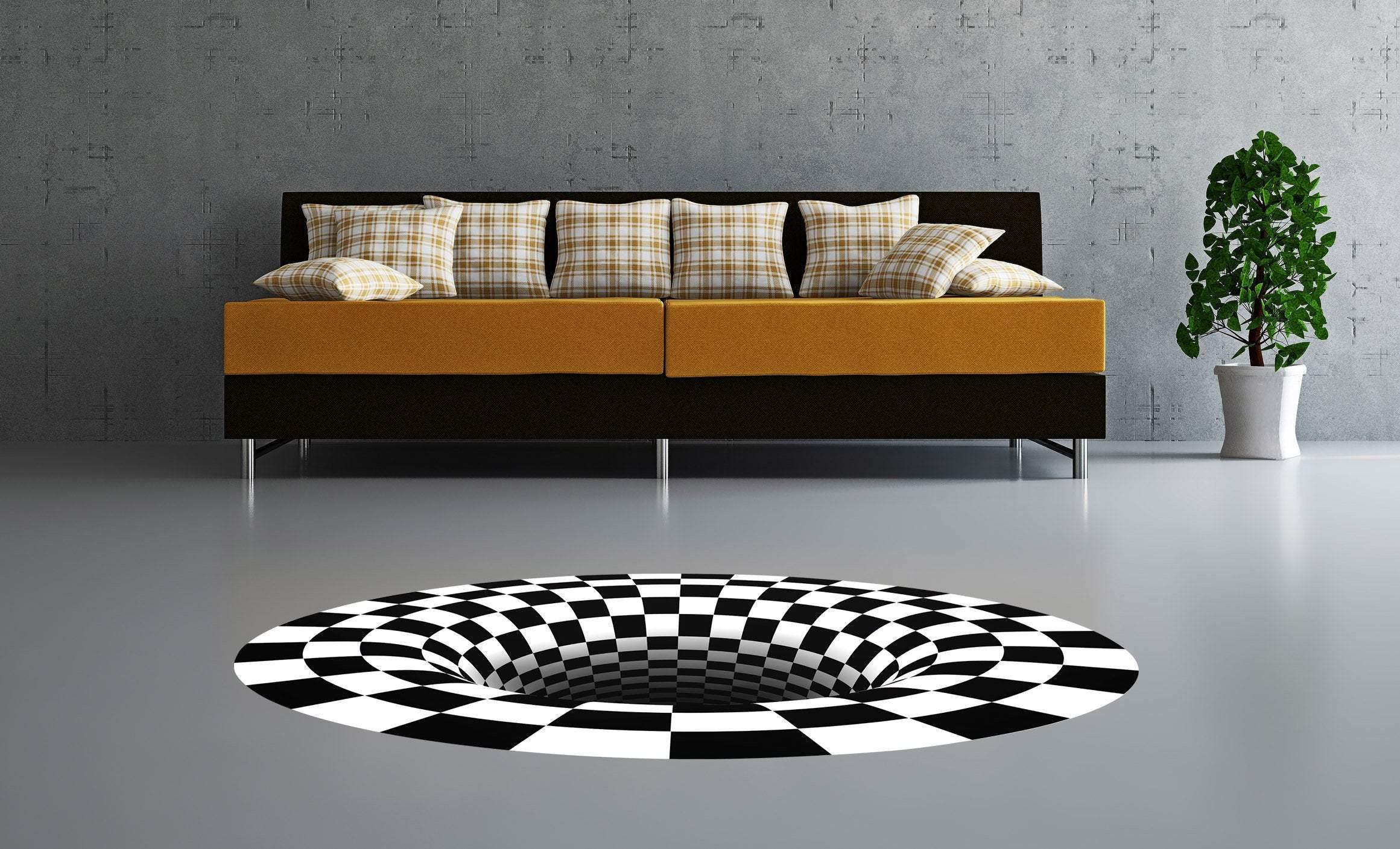 3D Floor Vortec Illusion printed on a durable fabric decal
