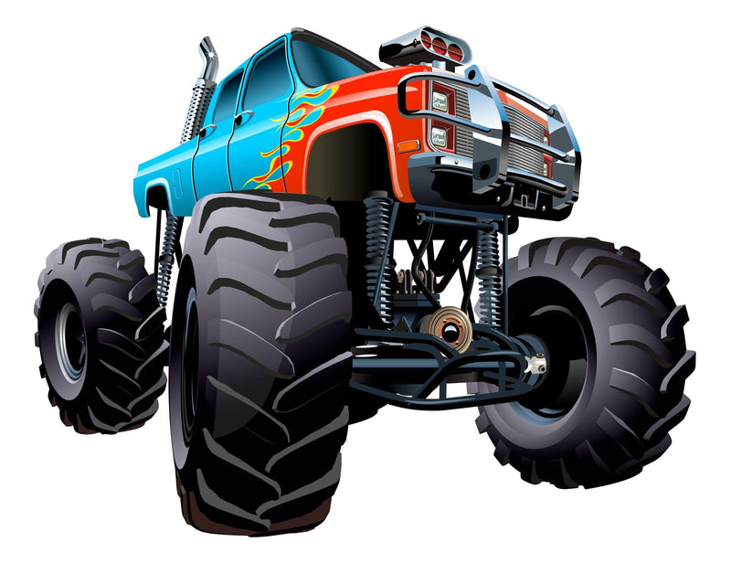 3D Monster Truck on Wall, Wall Decal Sticker, Removable 004