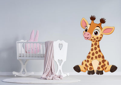 Baby Giraffe wall decal for Kid's room, Peel-N-Stick Removable and adorable