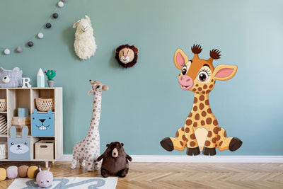 Baby Giraffe wall decal for Kid's room, Peel-N-Stick Removable and adorable