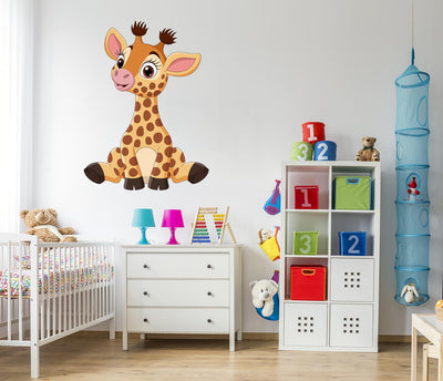 Baby Giraffe wall decal for Kid's room, Peel-N-Stick Removable and adorable