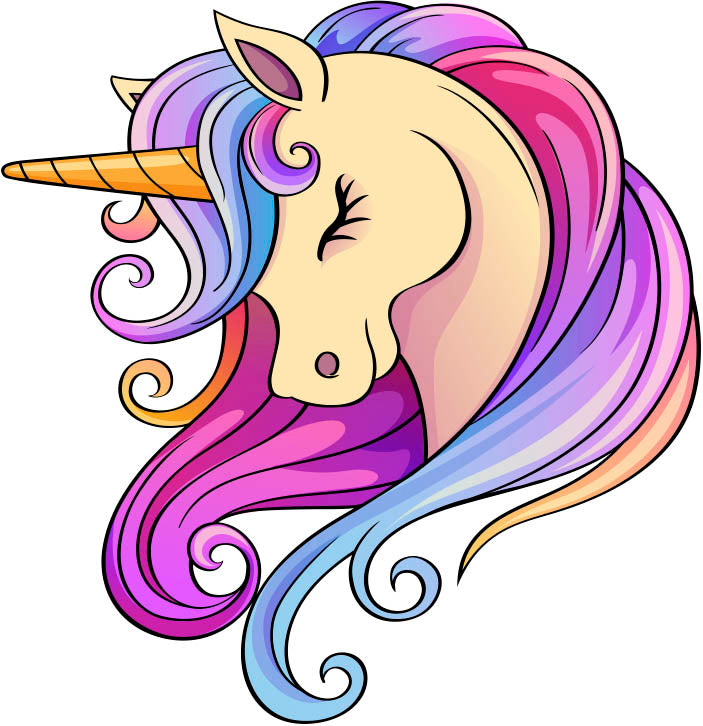 Adorable Multi Coloured Unicorn, Wall Decal Sticker, Removable with NO wall Damage!