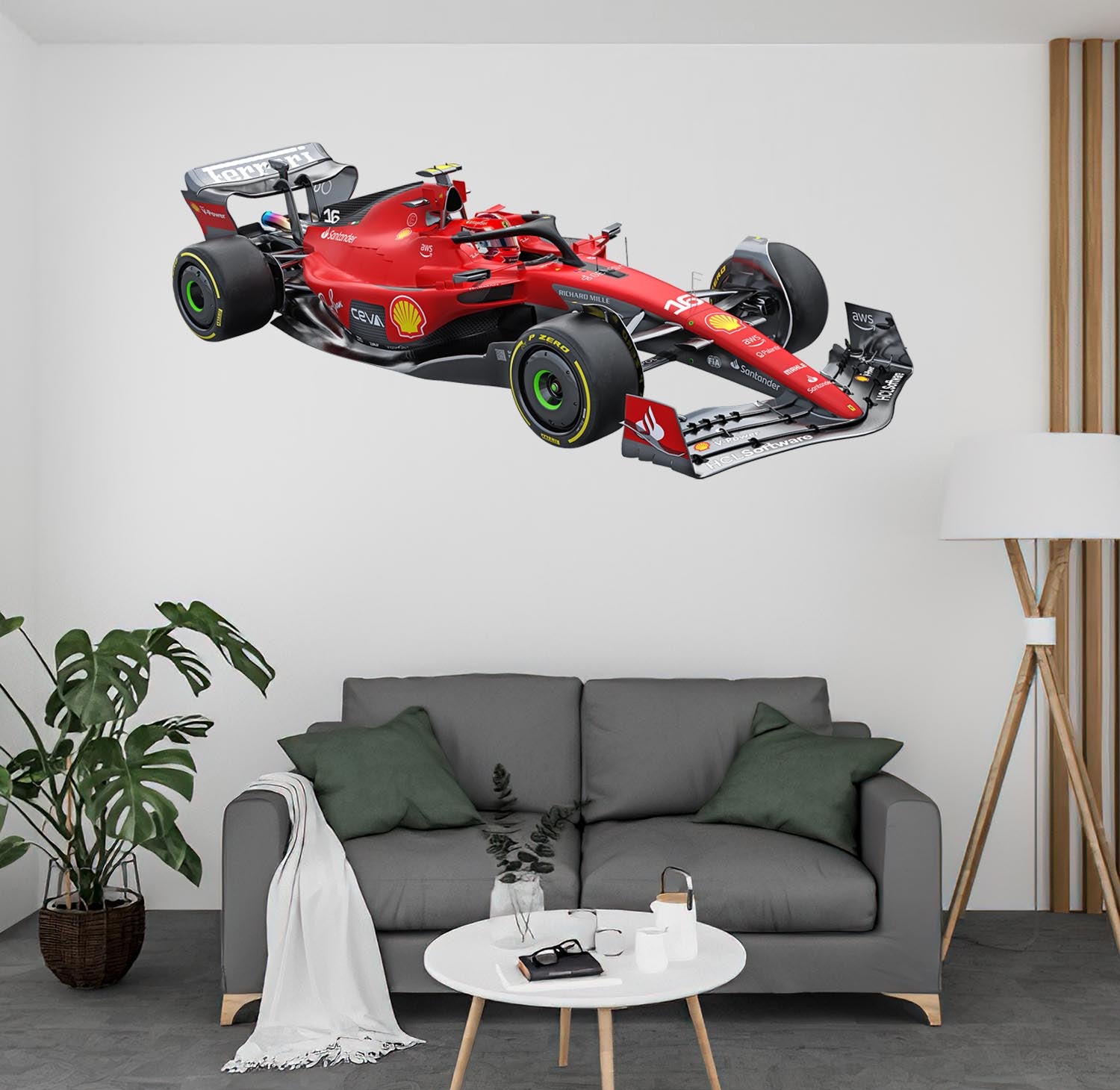 #16 SF23 2023 Car, Wall Decal Sticker, Charles Leclerc Formula Race Car, Removable and Easy to install 044