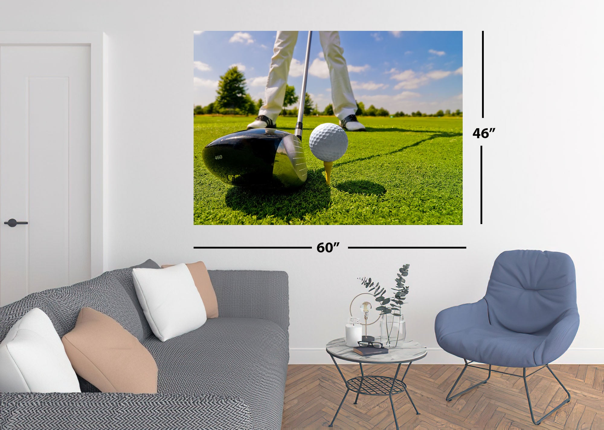 Golf Driver Image, Golf Wall Decals, Peel-and-Stick, Golf Course Wallpaper for Indoor Golf & Simulator Rooms G001