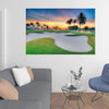 Gold Sand Trap and Sunset, Golf Wall Decals, Peel-and-Stick, Golf Course Wallpaper for Indoor Golf & Simulator Rooms G002