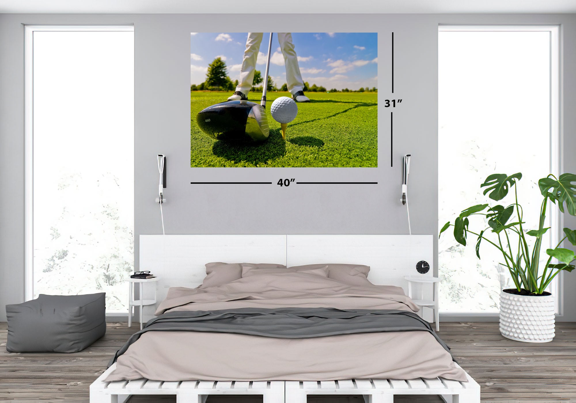 Golf Driver Image, Golf Wall Decals, Peel-and-Stick, Golf Course Wallpaper for Indoor Golf & Simulator Rooms G001