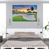 Gold Sand Trap and Sunset, Golf Wall Decals, Peel-and-Stick, Golf Course Wallpaper for Indoor Golf & Simulator Rooms G002