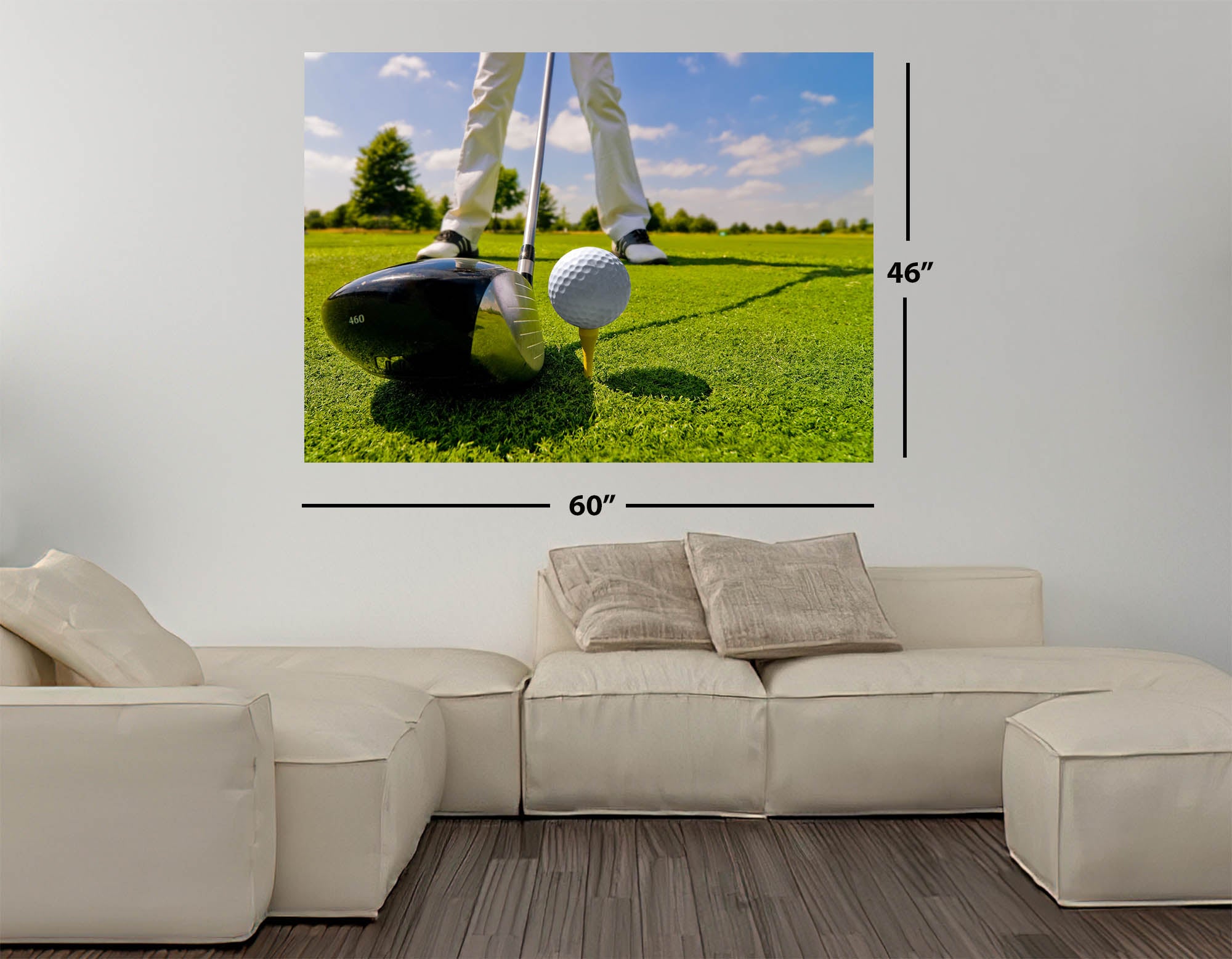 Golf Driver Image, Golf Wall Decals, Peel-and-Stick, Golf Course Wallpaper for Indoor Golf & Simulator Rooms G001