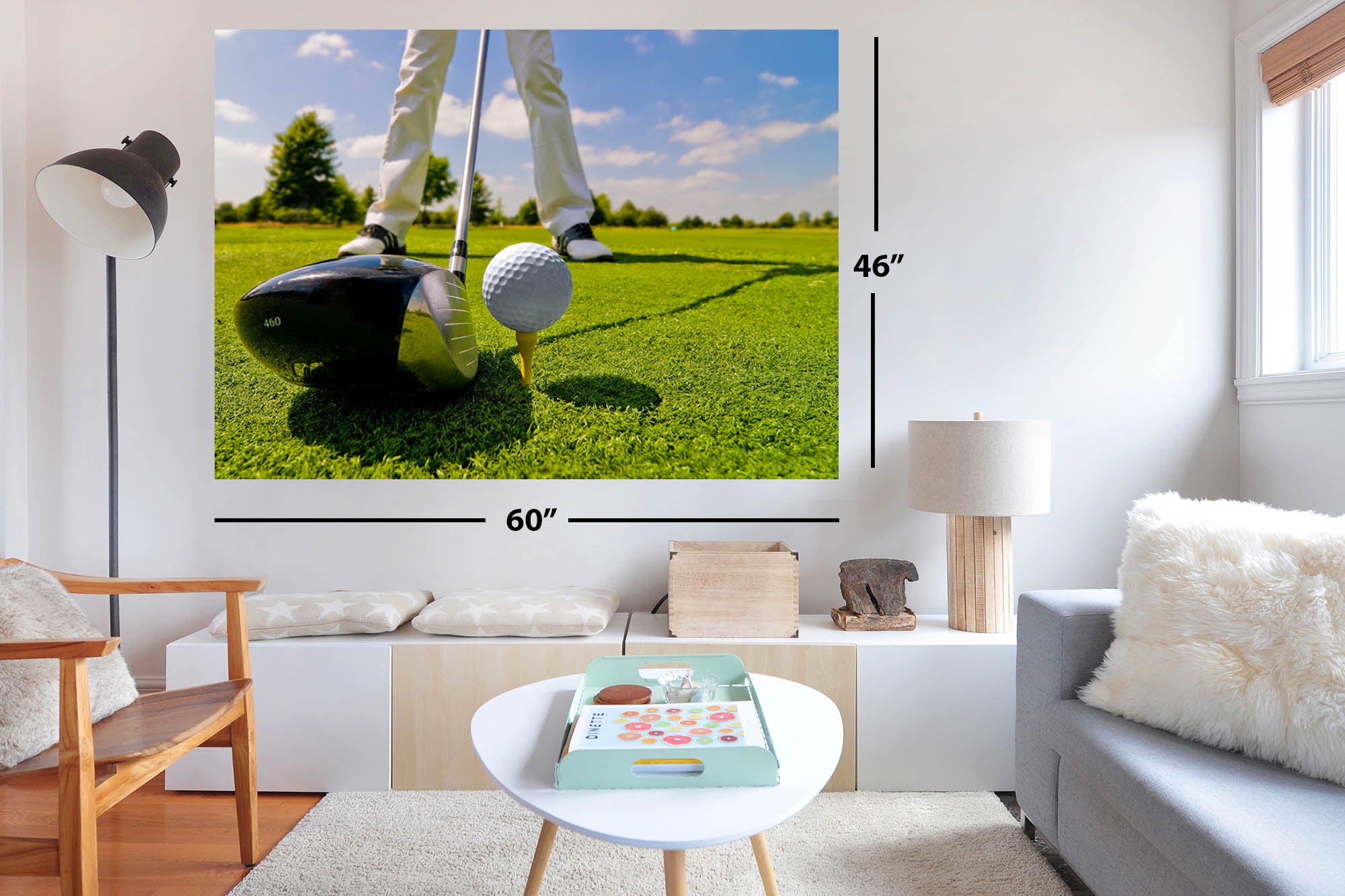 Golf Driver Image, Golf Wall Decals, Peel-and-Stick, Golf Course Wallpaper for Indoor Golf & Simulator Rooms G001