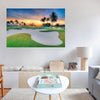 Gold Sand Trap and Sunset, Golf Wall Decals, Peel-and-Stick, Golf Course Wallpaper for Indoor Golf & Simulator Rooms G002