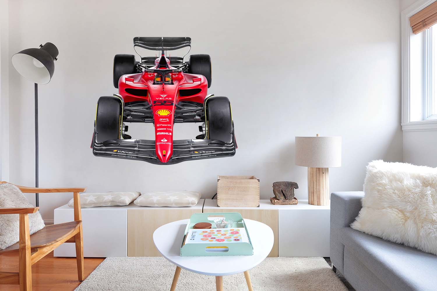 #55 Wall Decal Sticker, 2022 Charles Leclerc Formula Race Car, Removable and Easy to install 014