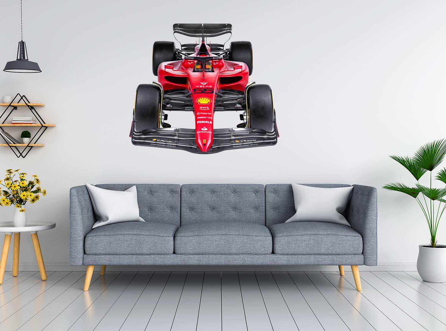 #55 Wall Decal Sticker, 2022 Charles Leclerc Formula Race Car, Removable and Easy to install 014