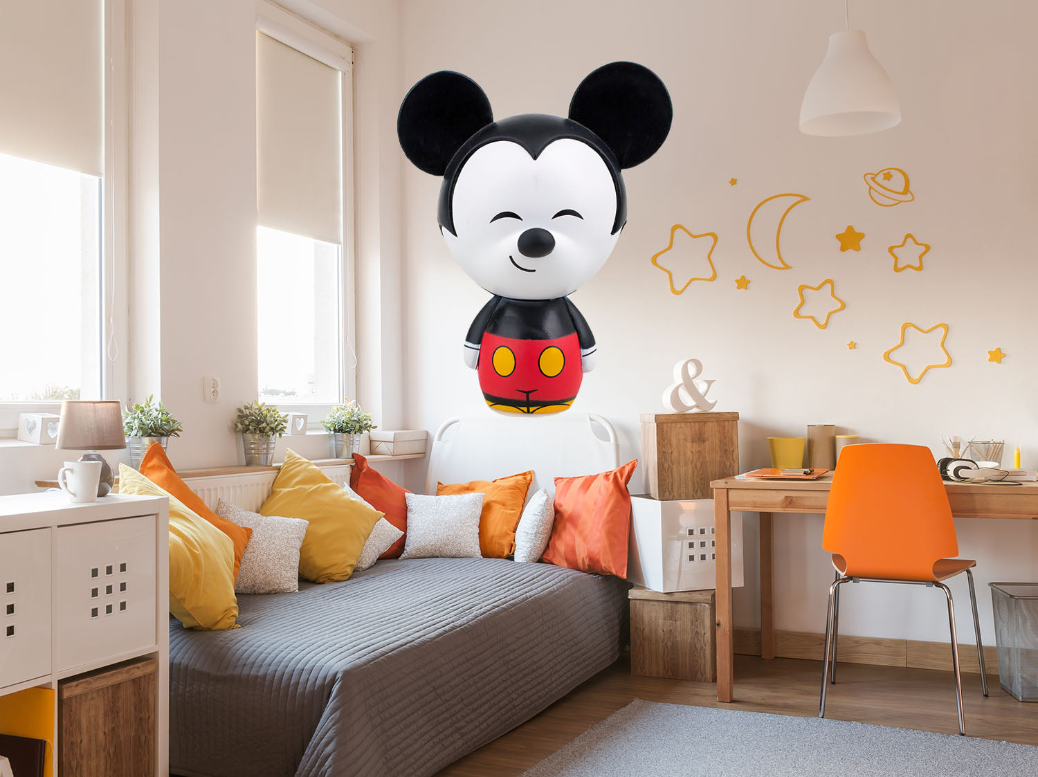 Mickey 3D Decal for Kids Room, Soft Fabric Decal, Peel-N-Stick Decal, Removable Anytime