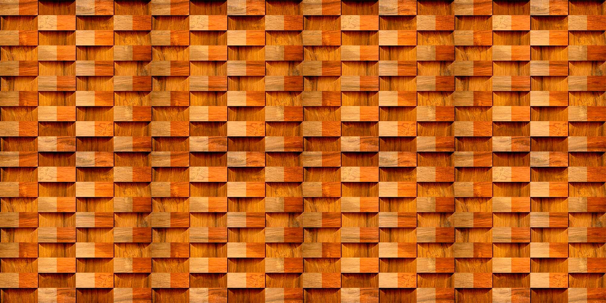 Abstract Paneling Pattern Wood Décor Wallpaper