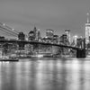 B&W Brooklyn Bridge at Night, Wallpaper, Peel-N-Stick and Removes Easily Anytime
