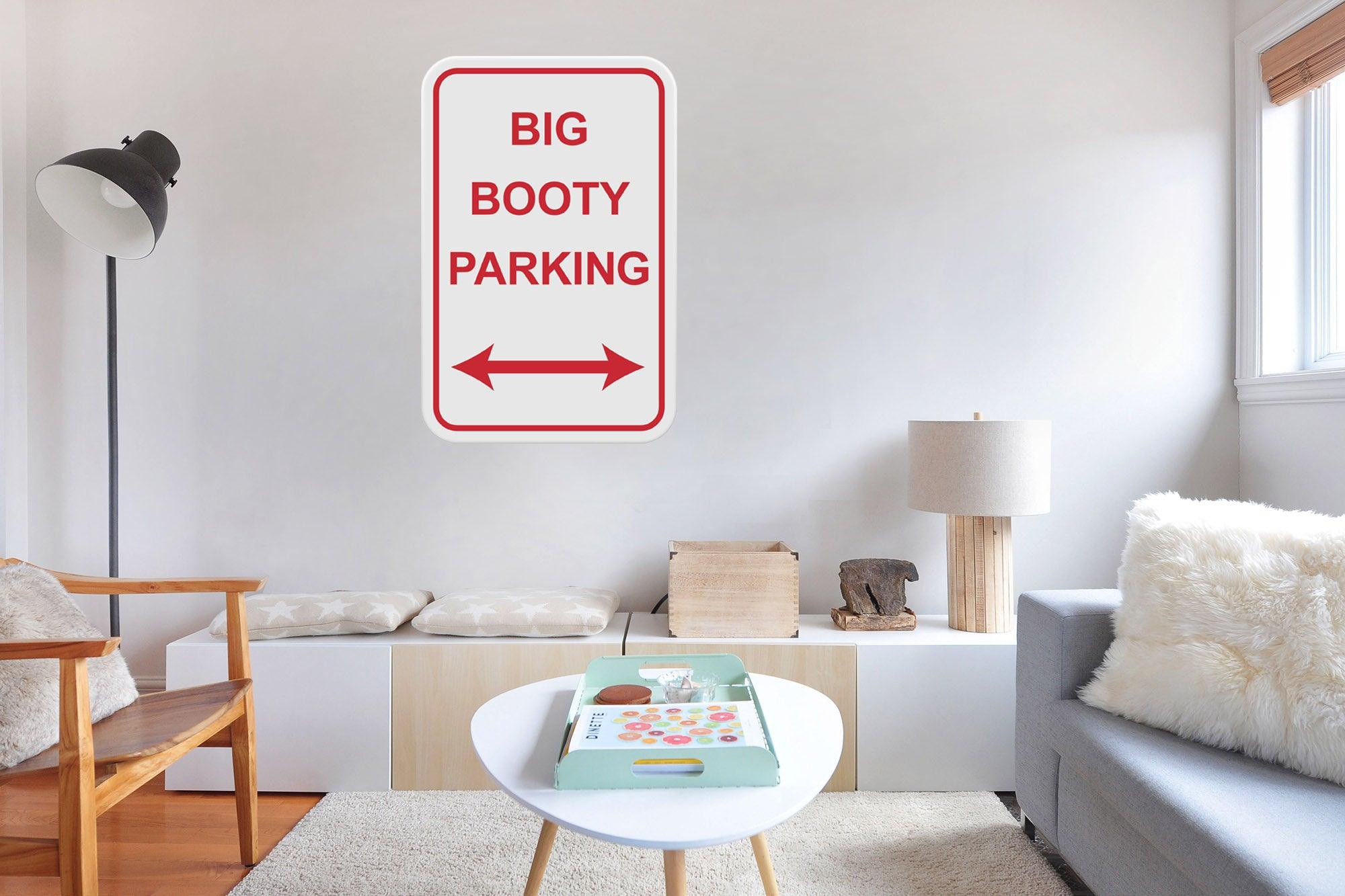 Big Booty Parking Decal, Removable Sticker Wall Decal