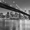 Black & White of the Brooklyn Bridge at Night, Wallpaper, Peel-N-Stick and Removes Easily Anytime