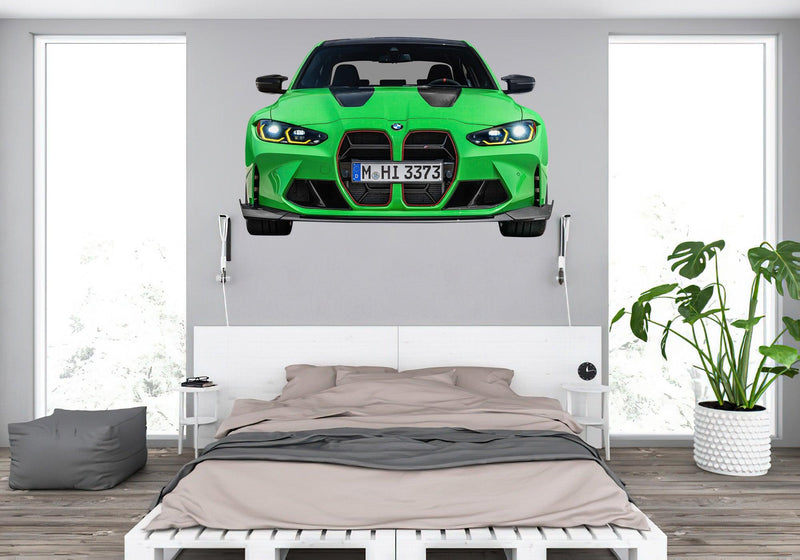 CoolWalls.ca Cars BMW M3 2023 Green, Wall Decal Sticker, Easy to Peel-N-Stick