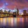 Brooklyn Bridge NYC Night over Water Wallpaper, Peel-N-Stick and Removes Easily Anytime