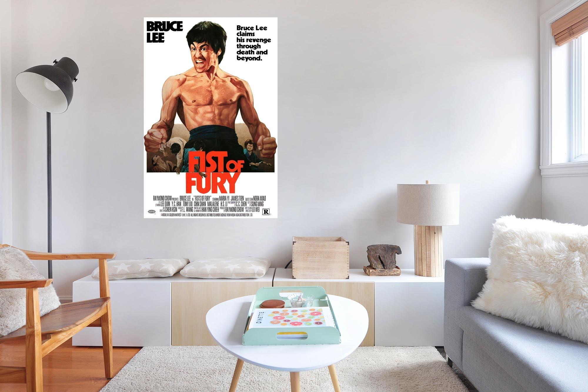 CoolWalls.ca Posters, Prints, & Visual Artwork Bruce Lee Firsts of Fury Movie Poster Vintage Artwork: Peel_n_Stick onto the wall, wallpaper like fabric
