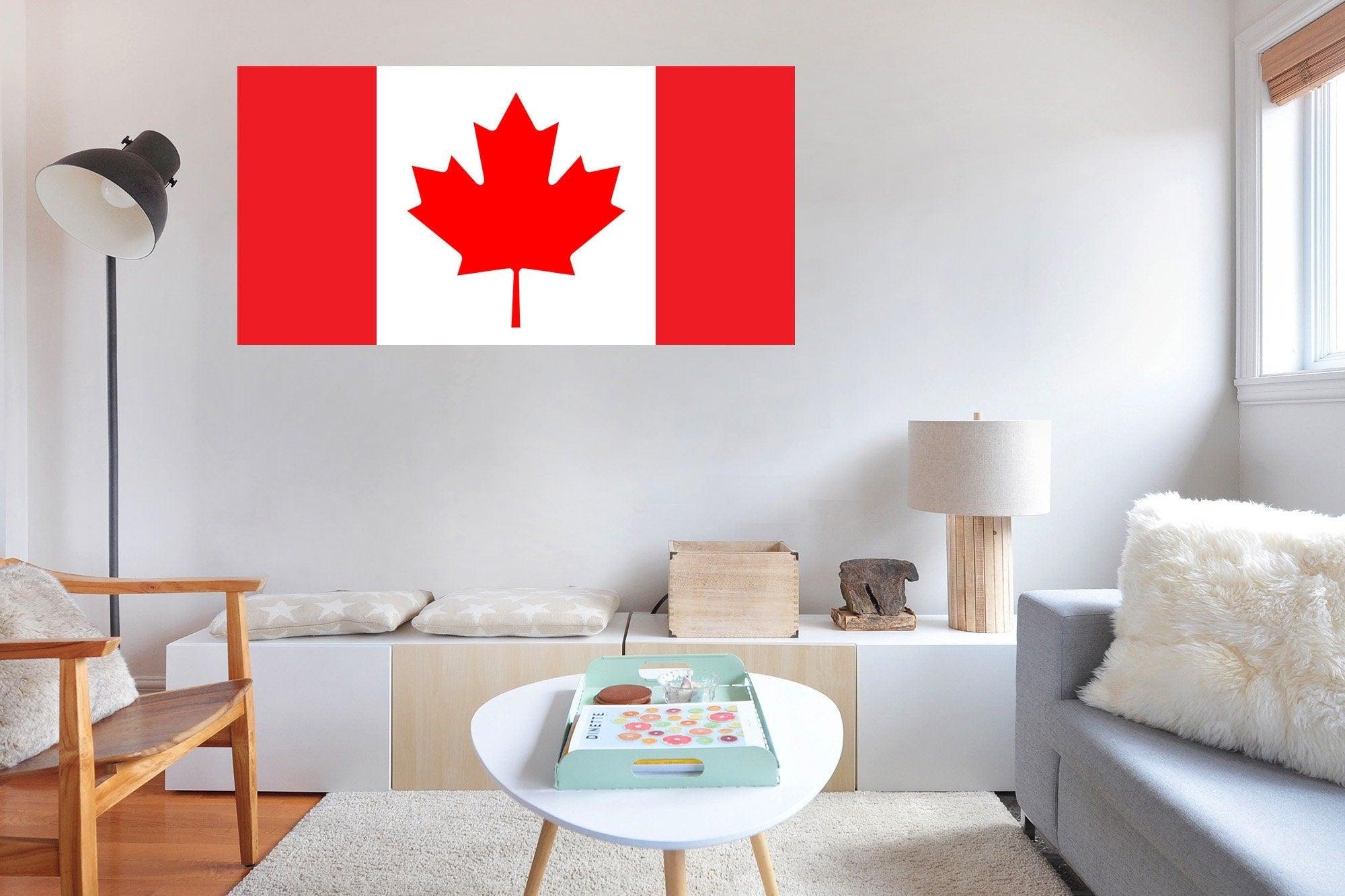 Canadian Flag Decal, wall Decal, Easily removed, Sticker, Peel-N-Stick