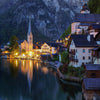 Church on Lake at Night in Mountains, Wall Mural, Wallpaper, Peel-N-Stick and Removes Easily Anytime