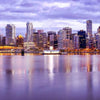 Cityscape Vancouver Evening Over the Water, Wall Mural, Peel-N-Stick, Home Décor