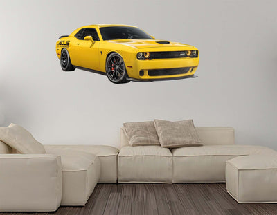 Dodge HellCat Yellow SRT wall Decal, PEEL-N-STICK, REMOVABLE - CoolWalls.ca